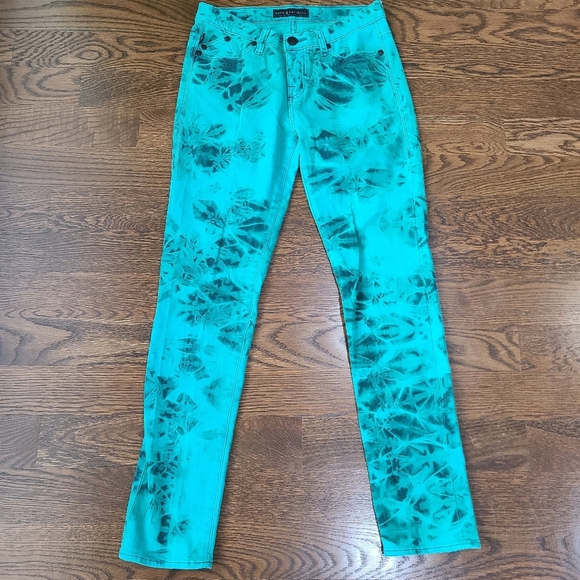 Rock & Republic Berlin Green Tie Dye Straight Leg jeans sz.10 - Picture 1 of 9